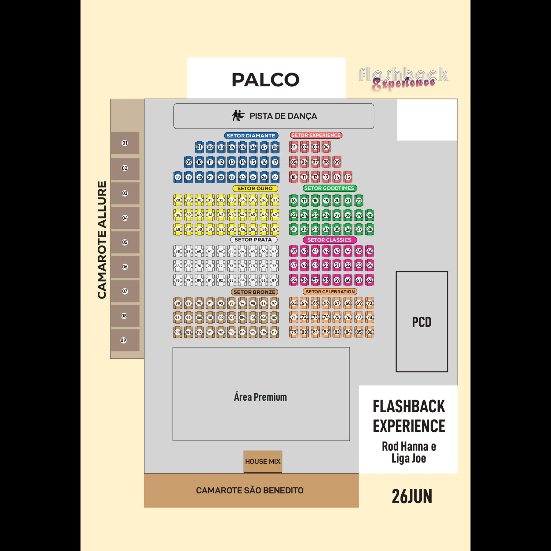 Mapa do evento FLASHBACK EXPERIENCE