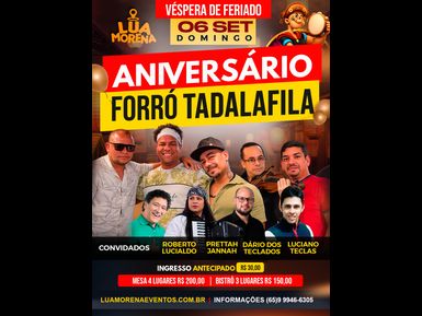ANIVERSÁRIO FORRÓ TADALAFILA
