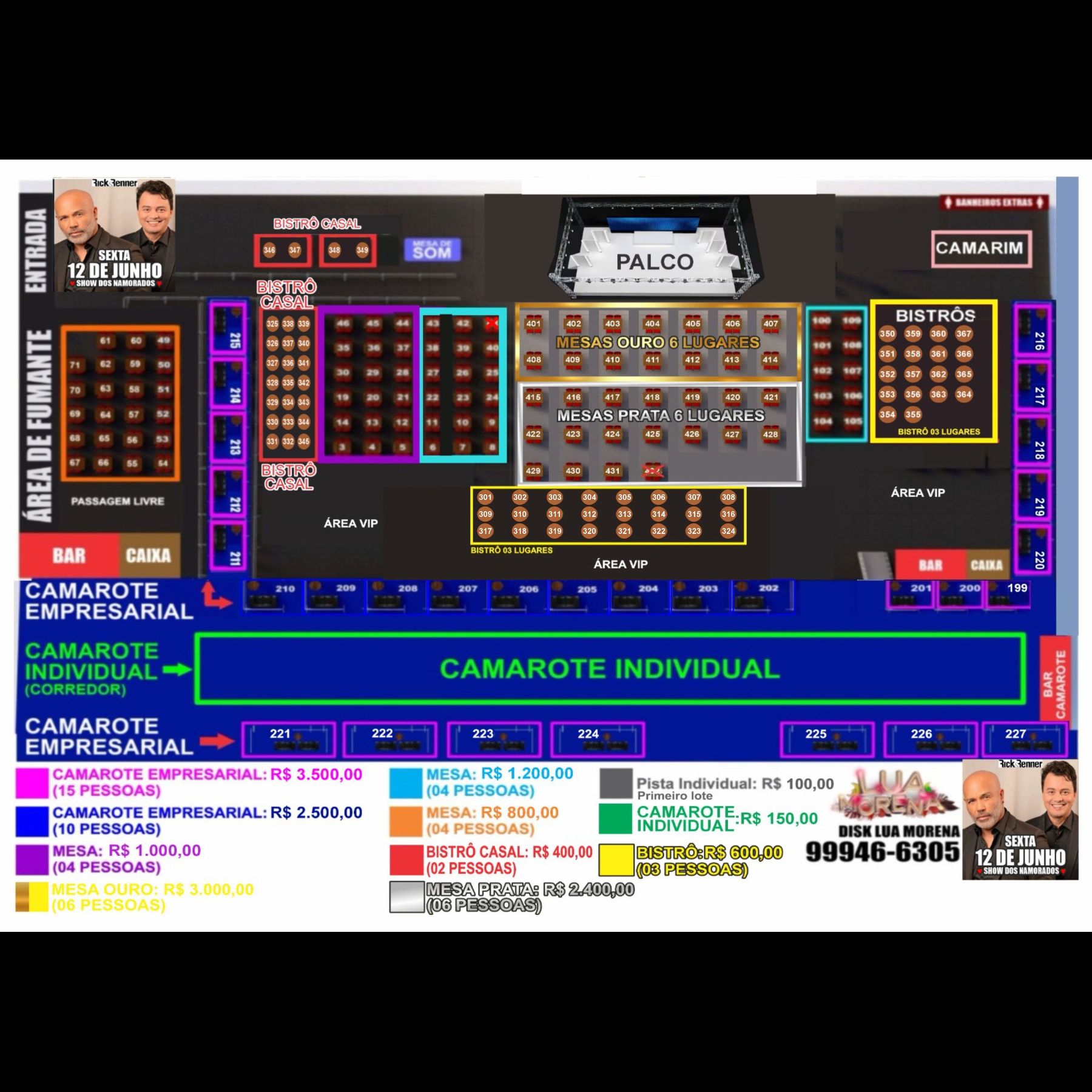 Mapa do evento RICK E RENNER- SHOW DOS APAIXONADOS